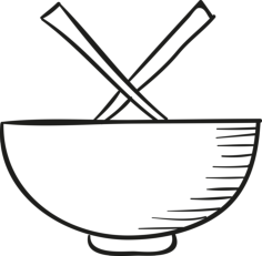 Chinese Bowl Sketch Drawing Svg, Free Vectors File